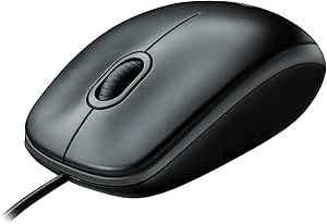 Logitech B100 Optical USB Mouse Black – Mouse, 800 dpi, USB, Optical (Black)